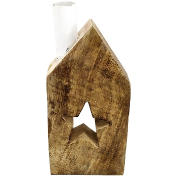 HausDeko Dost, weiß, Holz/Metall, 10x3,5x21 cm