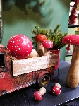 Pilz Dost, rot, Holz, 10x10x20 cm