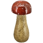 Pilz Dost, rot, Holz, 10x10x20 cm