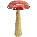 Pilz Dost, rot, Holz, 19x19x32 cm