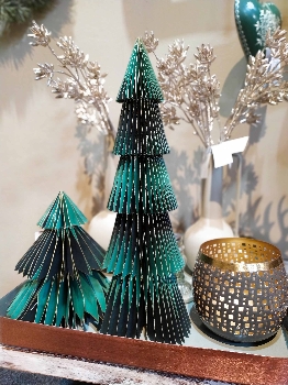 Baum PaperArt, grün, Papier, 9x9x42 cm