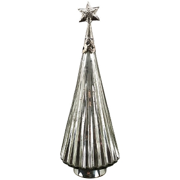 Baum Iride, silber, Glas/Aluminium, 17x17x49 cm
