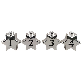 KerzenHalter Chrissie, silber, Keramik, 13,7x4x13,7 cm