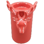 RentierTeeLichtHalter Chrissie, rot, Keramik, 9,7x9,3x13,7 cm