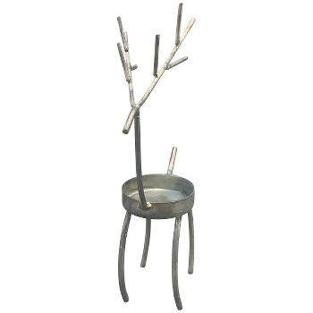 RentierKerzenHalter Junker, zink, Metall, 7x4x15 cm