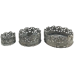 Tablett Set/3 Junker, zink, Metall, 5x5x2,5 cm, 8x8x3 cm,