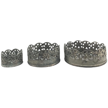 Tablett Set/3 Junker, zink, Metall, 5x5x2,5 cm, 8x8x3 cm,
