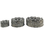 Tablett Set/3 Junker, zink, Metall, 5x5x2,5 cm, 8x8x3 cm,