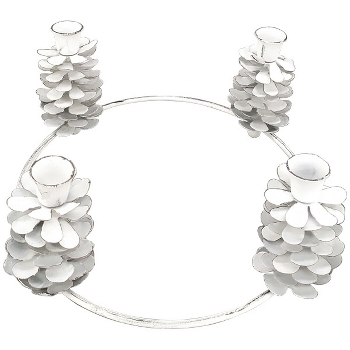 KerzenHalter ClairBlanc, weiß, Metall, 31x31x12 cm