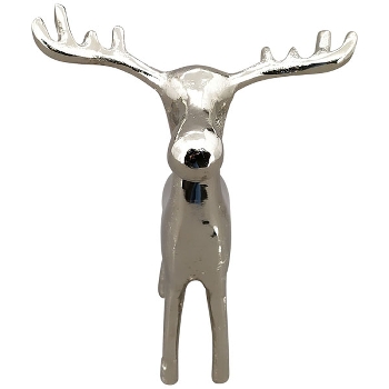 Rentier GROS, silber, Aluminium, 16x16x23 cm