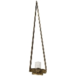 KerzenHalter mit Glas Doré, gold, Metall, 21x9,5x80 cm
