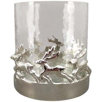 WindLicht GROS, silber, Alu/Glas, 8,5x8,5x8,5 cm