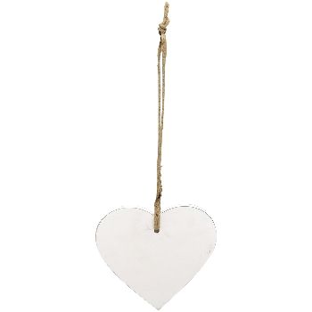 HerzHänger Dost, weiß, Holz, 5x0,5x5 cm