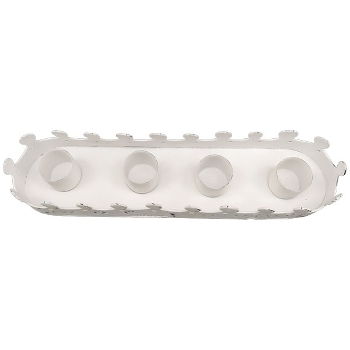 KerzenHalter ClairBlanc, weiß, Metall, 16x4x3 cm