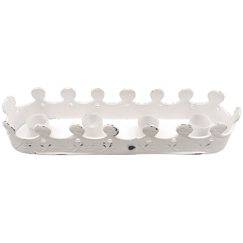 KerzenHalter ClairBlanc, weiß, Metall, 16x4x3 cm