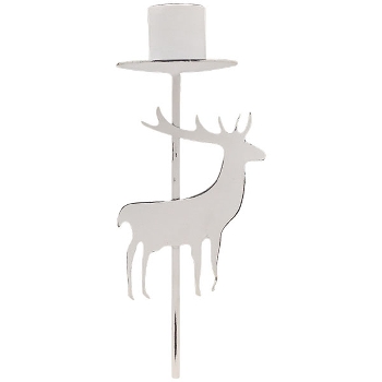 RentierKerzenHalter ClairBlanc, weiß, Metall, 6,5x5x17,5 cm