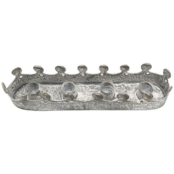 KerzenHalter Junker, grau, Metall, 21,5x5x3 cm