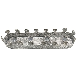 KerzenHalter Junker, grau, Metall, 21,5x5x3 cm