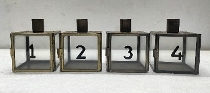 KerzenHalterSet/4 1234 Doré, gold, Metall/Glas, 8x8x10 cm