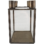 KerzenHalter Doré, gold, Metall/Glas, 9,5x9,5x16 cm