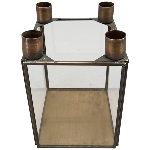 KerzenHalter Doré, gold, Metall/Glas, 12x12x18 cm