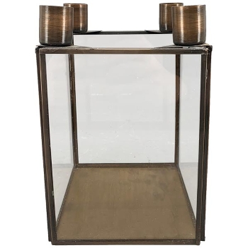 KerzenHalter Doré, gold, Metall/Glas, 12x12x18 cm