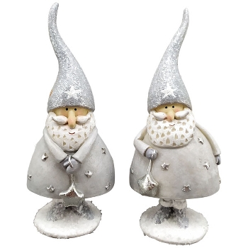 Santa Lilian, grau/weiß, Polyresin, 6,5x5x15,5 cm