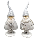 Santa Lilian, grau/weiß, Polyresin, 6,5x5x15,5 cm