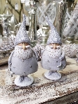 Santa Lilian, grau/weiß, Polyresin, 9x6x20,5 cm