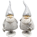 Santa Lilian, grau/weiß, Polyresin, 9x6x20,5 cm
