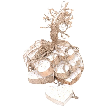 HerzHänger Dost, weiß, Holz, 8x1x8 cm