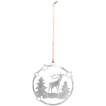 XmasHänger SuArt, silber, Edelstahl, 16x0,5x15,5 cm