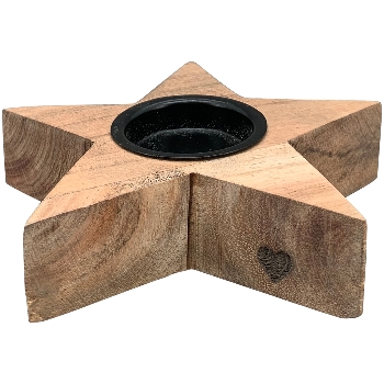 KerzenHalter Dost, natur, Holz, 13x13x3 cm