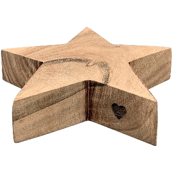 Stern Dost, natur, Holz, 12x12x3 cm