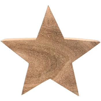 Stern Dost, natur, Holz, 20x20x3 cm