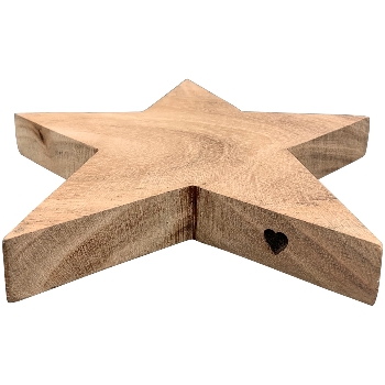 Stern Dost, natur, Holz, 20x20x3 cm