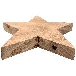Stern Dost, natur, Holz, 20x20x3 cm