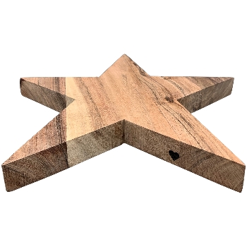 Stern Dost, natur, Holz, 26x26x3 cm