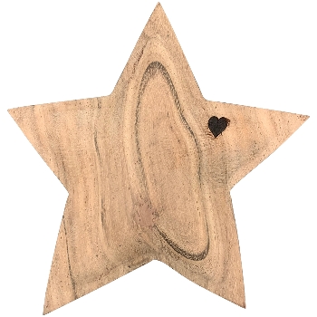 SternTablett Dost, natur, Holz, 16,5x16,5x3 cm