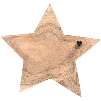SternTablett Dost, natur, Holz, 22,5x22,5x3 cm