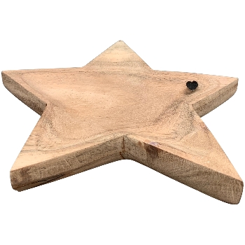 SternTablett Dost, natur, Holz, 22,5x22,5x3 cm