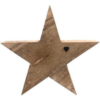 Stern Dost, natur, Holz, 20x4x20 cm