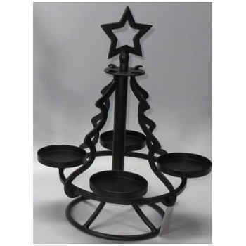 BaumKerzenHalter Sobre, schwarz, Metall, 28x28x36 cm