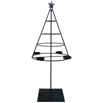 BaumKerzenHalter Sobre, schwarz, Metall, 30x30x74 cm