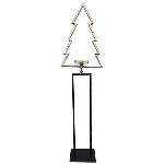BaumTeeLichtHalterStänder Sobre, silber/schwarz, Alu/Metall, 28x14x102 cm