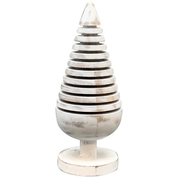 TannenBaum Dost, weiß, Holz, 7x7x17,5 cm