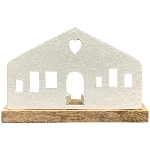HausTeeLichtHalter Puri, creme/natur, Alu/ Holz, 30x9x20 cm