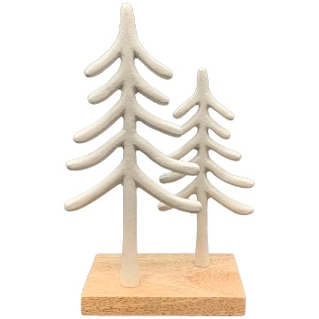 TannenBaum Puri, creme/natur, Alu/Holz, 13x8x22,5 cm