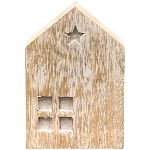 Haus Dost, natur/weiß, Holz, 8,3x4x12,2 cm