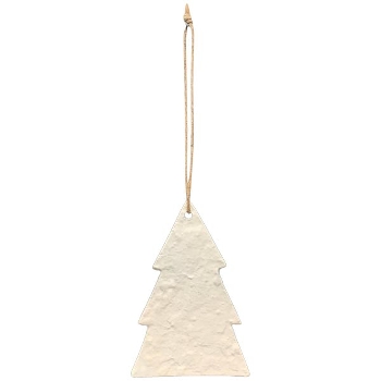 TannenBaumHänger Puri, creme, Alu, 6x0,5x9,2 cm